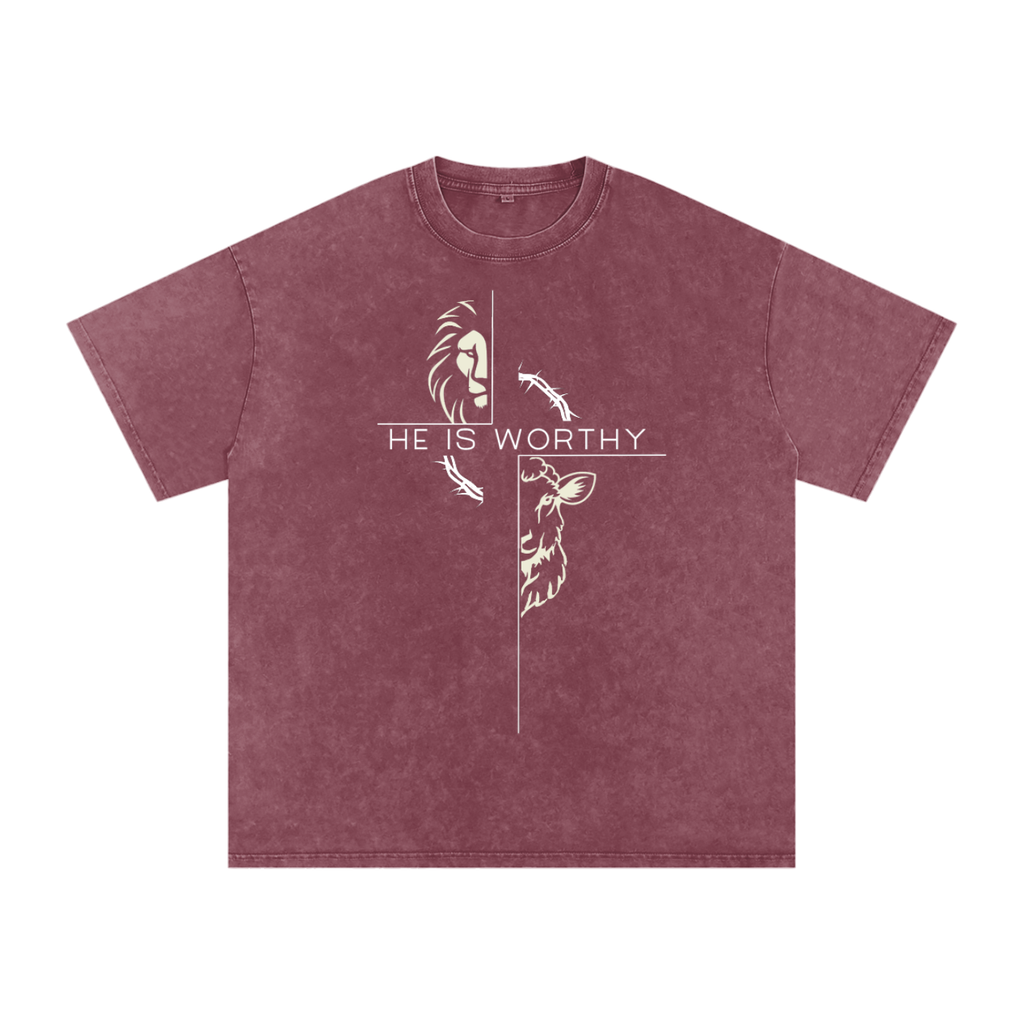 Snow Washed Oversized Cotton T-Shirt
