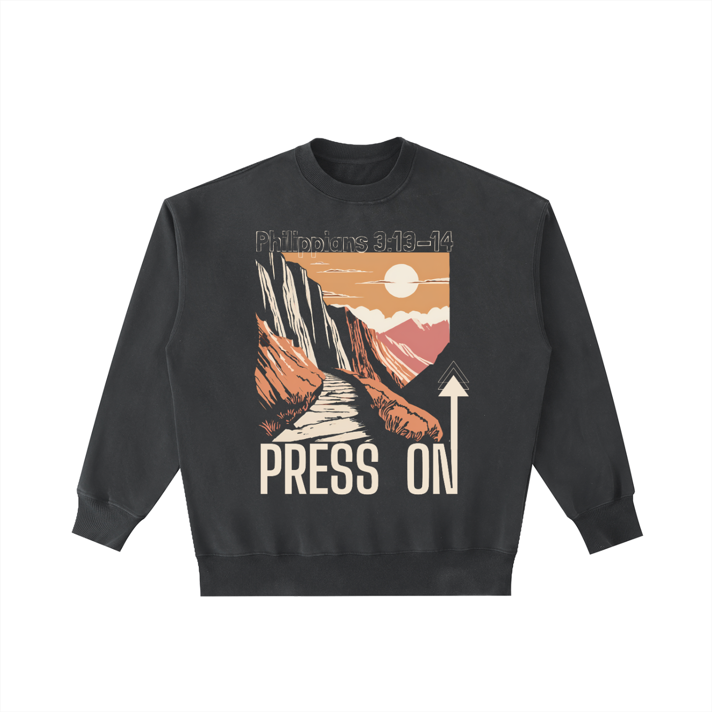 PRESS ON- Vintage Washed Heavyweight Crewneck Sweatshirt