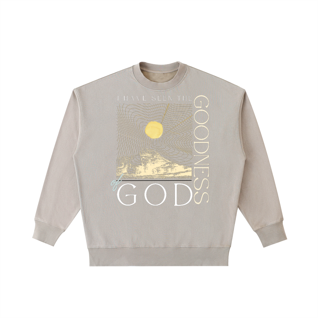 THE GOODNESS OF GOD-Vintage Washed Heavyweight Crewneck Sweatshirt