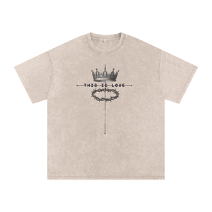 THIS IS LOVE-Snow Washed Oversized Cotton T-Shirt
